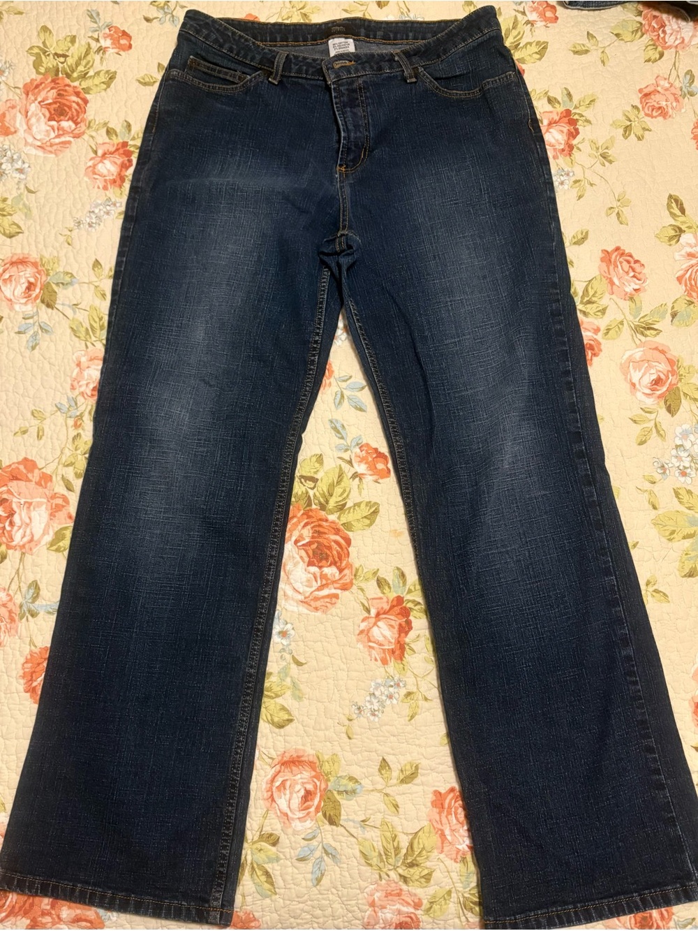 Mossimo Jeans Sz 14 Womens Dark Blue Stretch Ladies Mid Rise Denim Straight